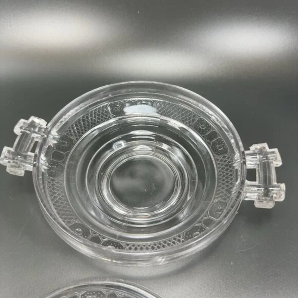 Antique Doyle And Co Two Band Clear Glass Canister Jar Container Manganese 365nm